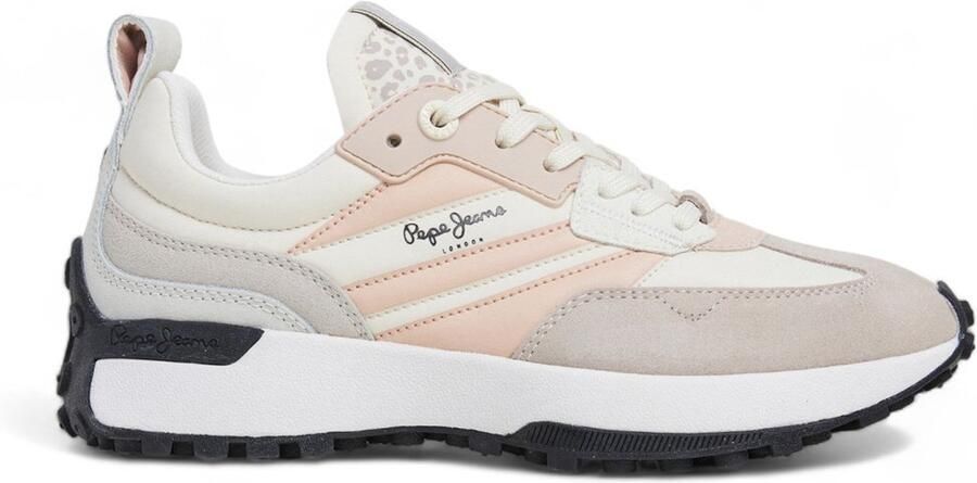 Pepe Jeans Lucky Top beige leren sportschoenen