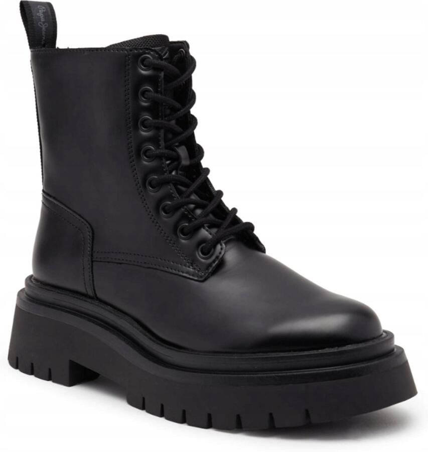 Pepe Jeans Queen Bass Dames Boots Zwart Vetersluiting - Foto 2