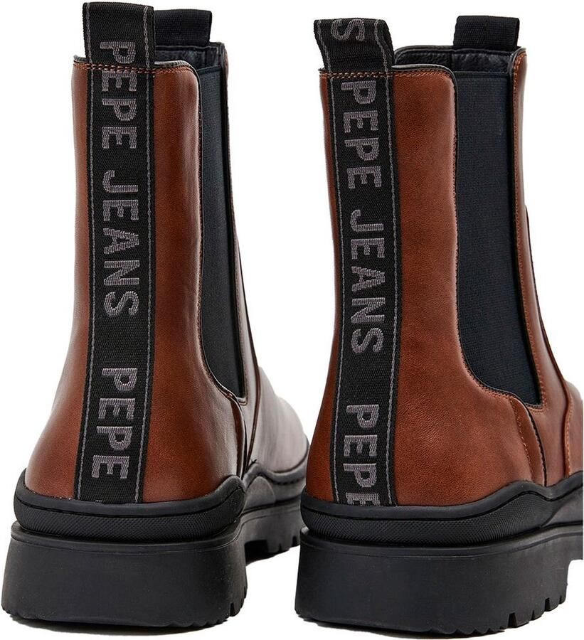 Pepe Jeans Mannelijke Bruine Chelsea Boots Instap Sluiting - Foto 4