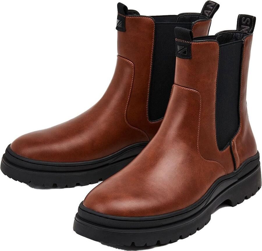 Pepe Jeans Mannelijke Bruine Chelsea Boots Instap Sluiting - Foto 2