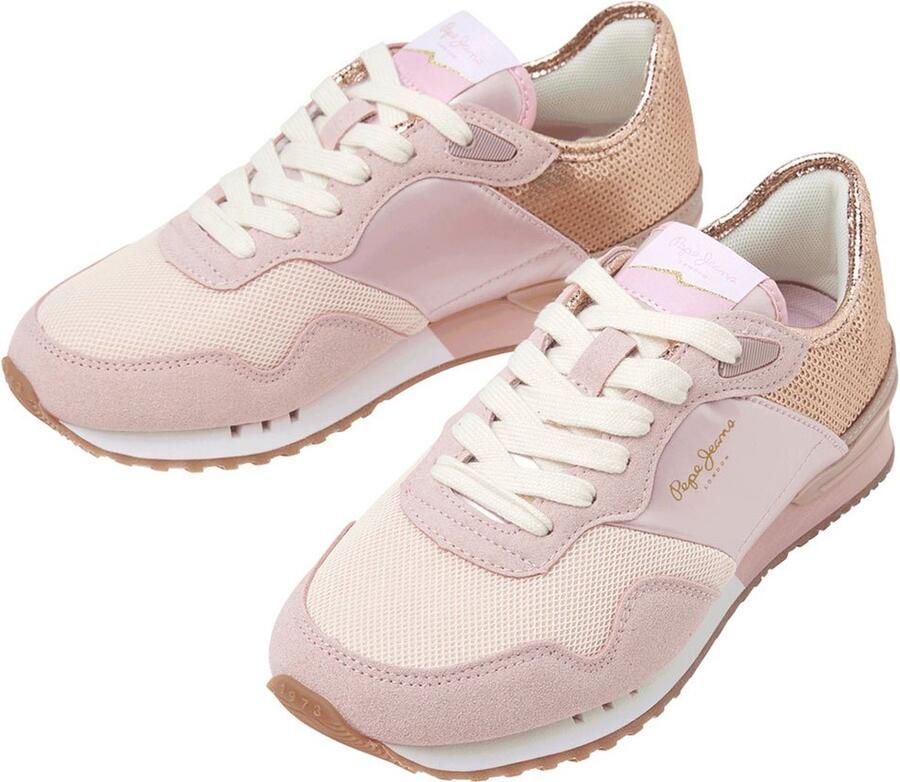 Pepe Jeans W Troy Serie Dames Sneakers Roze Lage Schoenen Sportief - Foto 2