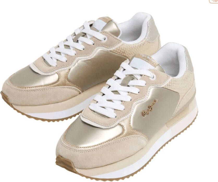 Pepe Jeans Sneaker Rusper Shine Beige Goud BEIGE