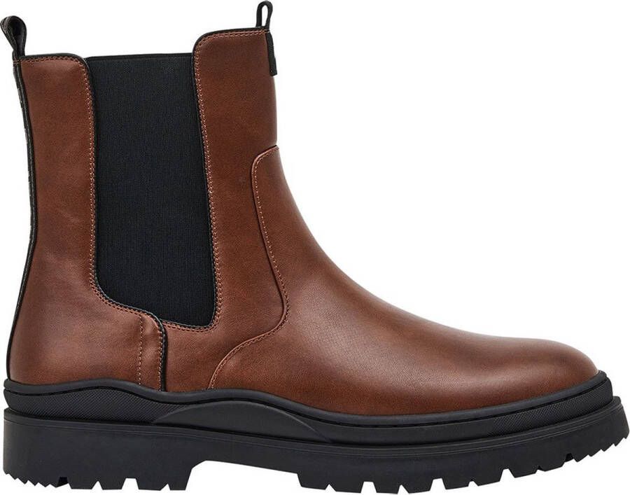 Pepe Jeans Mannelijke Bruine Chelsea Boots Instap Sluiting