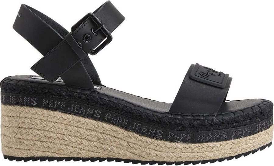 Pepe Jeans Witney Brand Sandalen Met Sleehak Zwart Vrouw