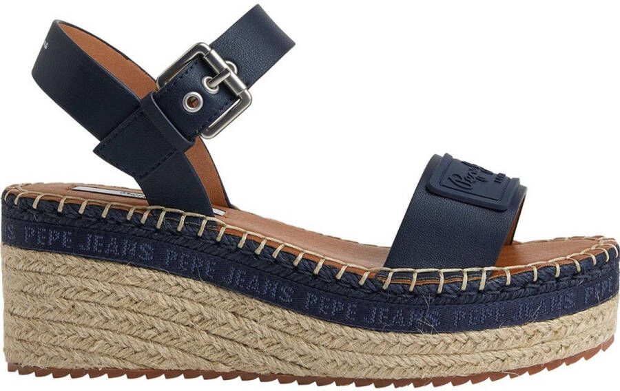 Pepe Jeans Witney Brand Wedgesandalen Blauw Vrouw