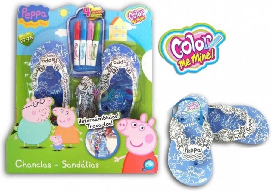 Peppa Pig badslippers kleuren Inclusief 4 stiften