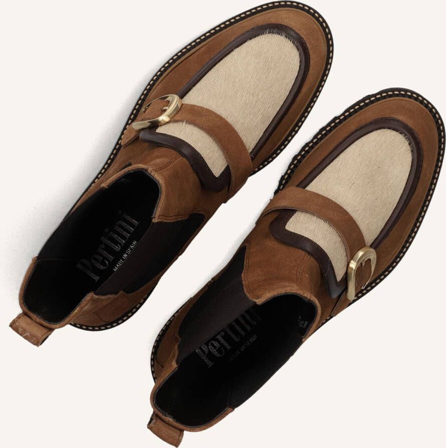 PERTINI Chelsea Boots Dames 33119 Maat: 39 Materiaal: Suède Kleur: Bruin - Foto 5