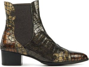 Pertini Chelsea boots Dames Laarzen Damesschoenen Suède Crocoprint 30961 Bruin