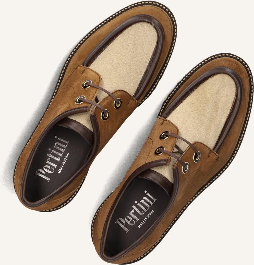 PERTINI Veterschoenen Dames 33037 Maat: 38 5 Materiaal: Suède Kleur: Camel - Foto 3