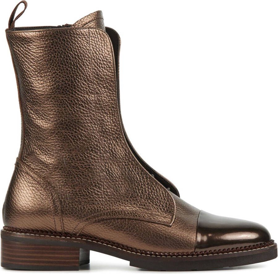 Pertini Enkellaarsjes Dames Laarzen Damesschoenen Leer 32105 Brons