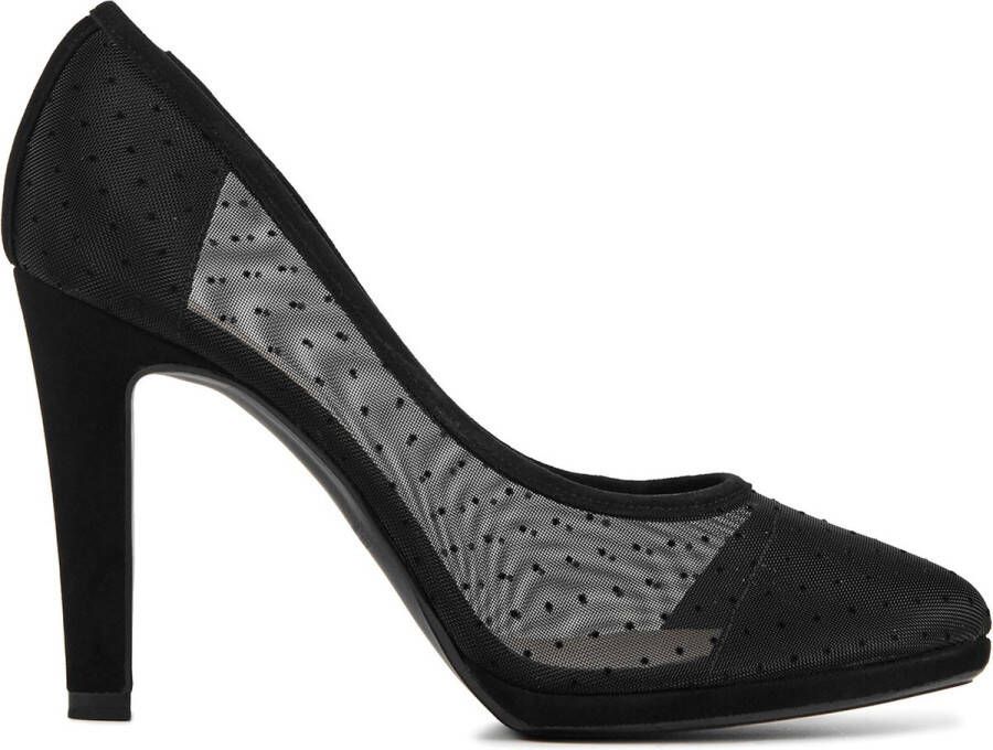 Peter Kaiser Pumps Stiletto Dames Damesschoenen Canvas Blokhak hoogte 9 cm Caileen Zwart