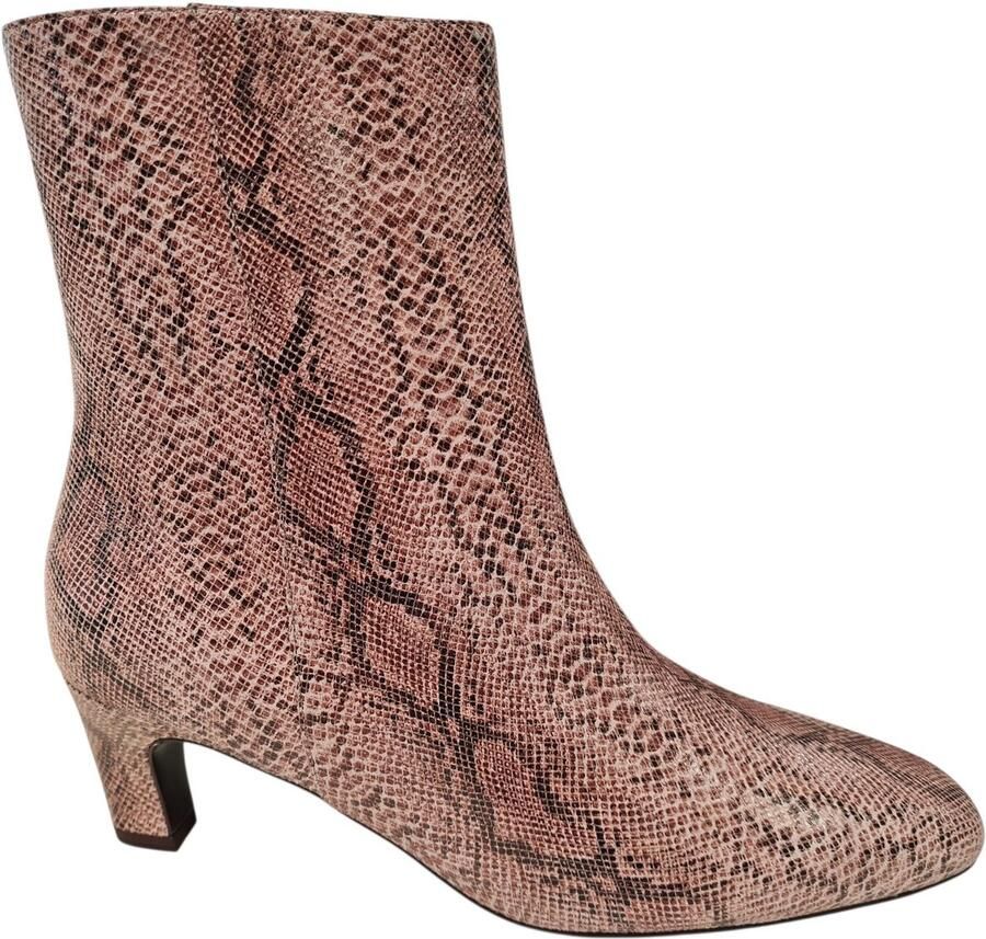 Peter Kaiser Beige Slangenprint Dames Enkellaarzen Beige