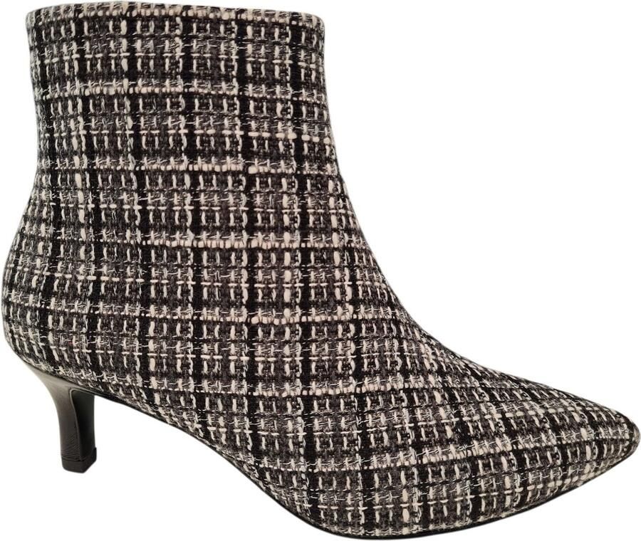 Peter Kaiser Zwart Met Wit Dames Enkellaarsjes Zwart+Wit