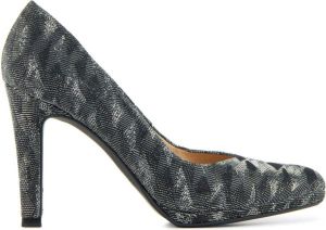 Peter Kaiser Pumps Stiletto Dames Damesschoenen Canvas Naaldhak hoogte 10 cm 78891 Zilver