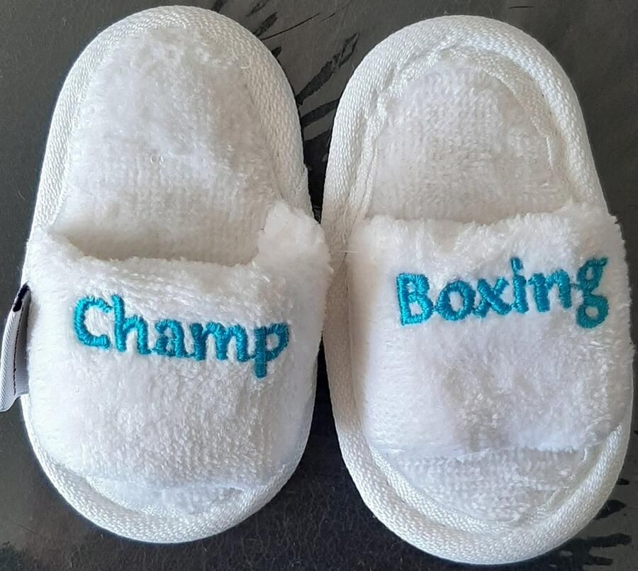 Petit Villain Champ Boxing Witte Bad slipper