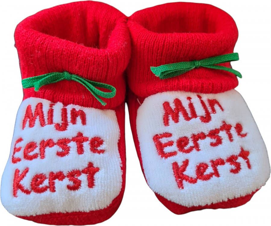 Petit Villain Slofjes Mijn eerste kerst(newborn )