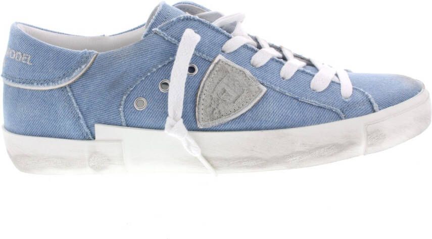 Philippe Model Dames Sneakers Prsx Low Woman Denim Bluette Jeansblauw