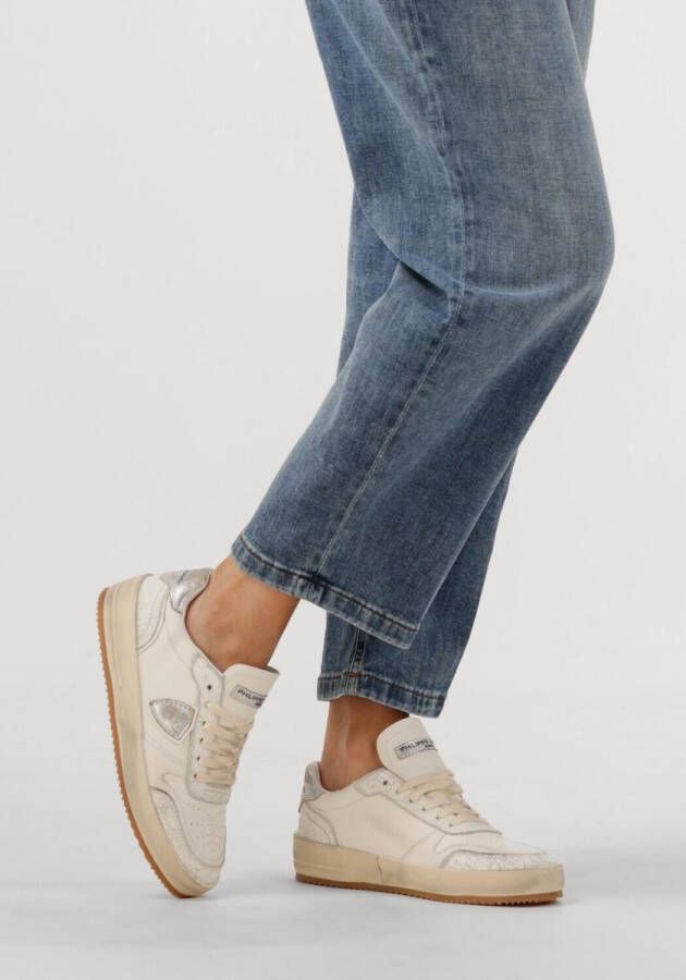 PHILIPPE MODEL Lage Sneakers Dames Nice Low Woman Maat: 42 Materiaal: Leer Kleur: Wit