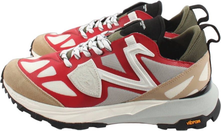 Philippe Model Low Rocx Sneakers Geïnspireerd door Trekking en Bergen Rood Heren