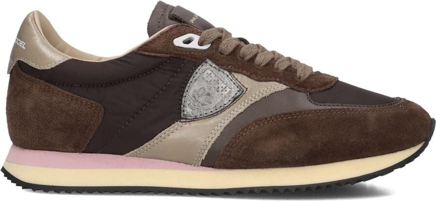 PHILIPPE MODEL Lage Sneakers Dames Blville Low Woman Textiel Bruin