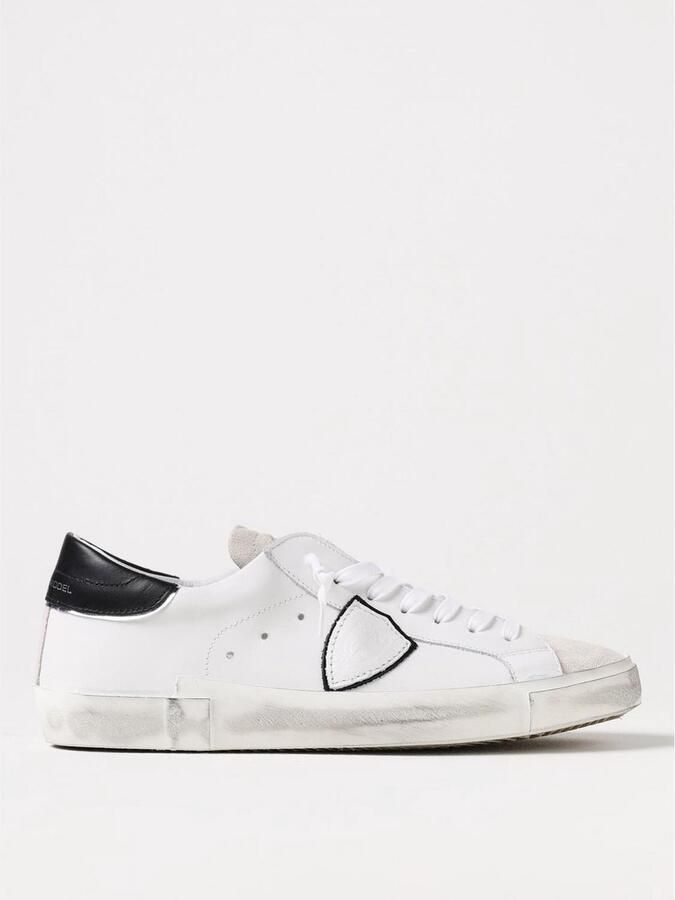 Philippe Model Witte Leren Sneakers met Iconische Details White Heren
