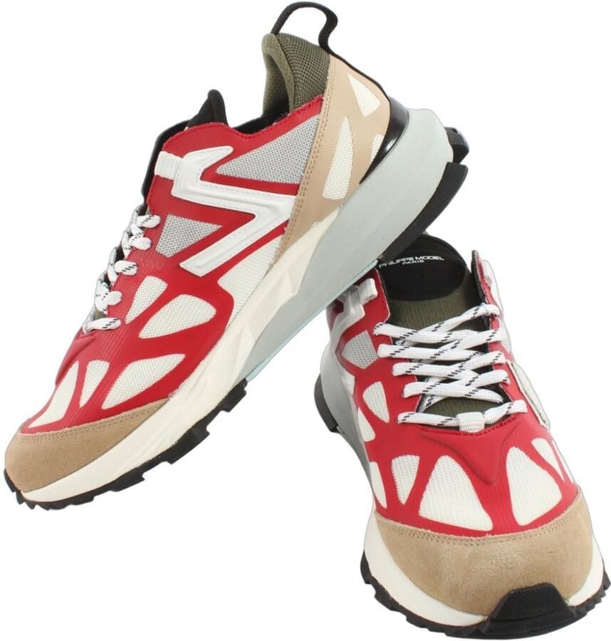 Philippe Model Low Rocx Sneakers Geïnspireerd door Trekking en Bergen Rood Heren