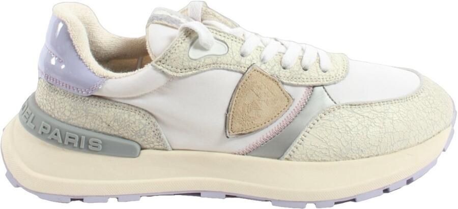 Philippe Model Vintage-geïnspireerde Sportsneaker Wit Paars Multicolor Dames