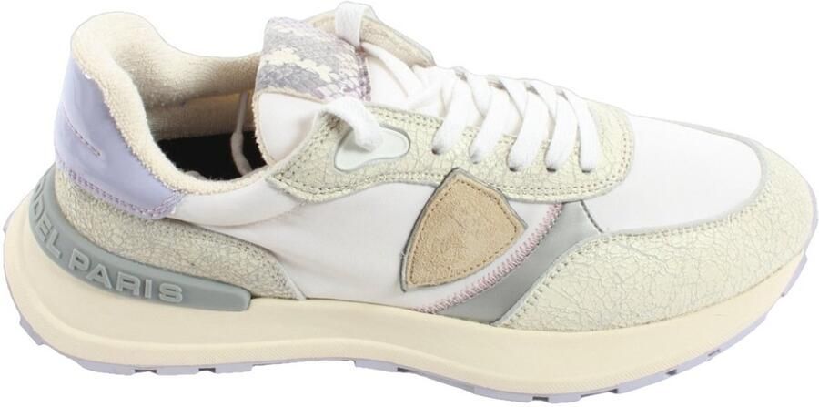 Philippe Model Vintage-geïnspireerde Sportsneaker Wit Paars Multicolor Dames
