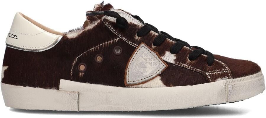 PHILIPPE MODEL Lage Sneakers Dames Prsx Low Woman Ponyhair Bruin - Foto 2