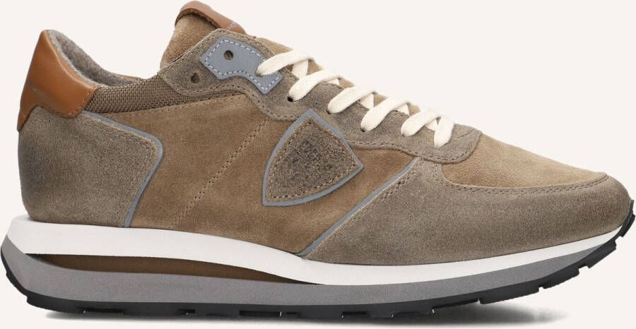 PHILIPPE MODEL Lage Sneakers Heren Tropez Haute Low Man Maat: 46 Materiaal: Suède Kleur: Taupe