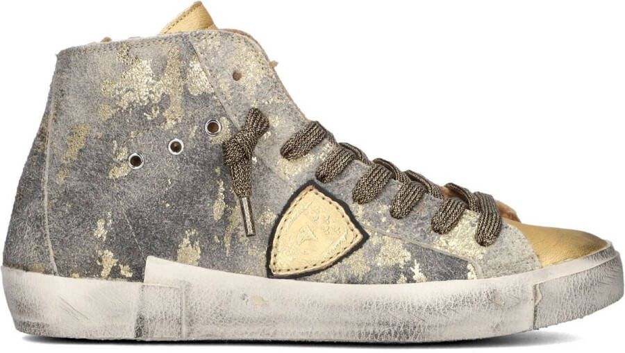 PHILIPPE MODEL Hoge Sneakers Dames Prsx High Woman Maat: 41 Materiaal: Leer Kleur: Goudkleurig