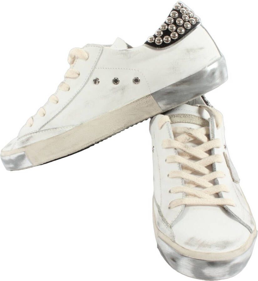 Philippe Model Gestudde Tennissneakers Wit Zwart White Heren
