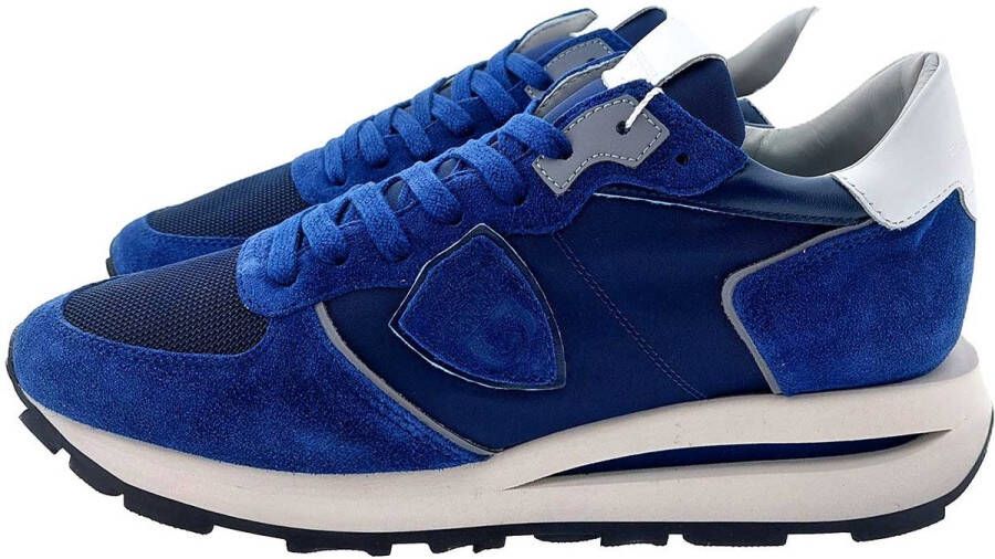 PHILIPPE MODEL Lage Sneakers Heren Tropez Haute Low Man Maat: 43 Materiaal: Suède Kleur: Blauw