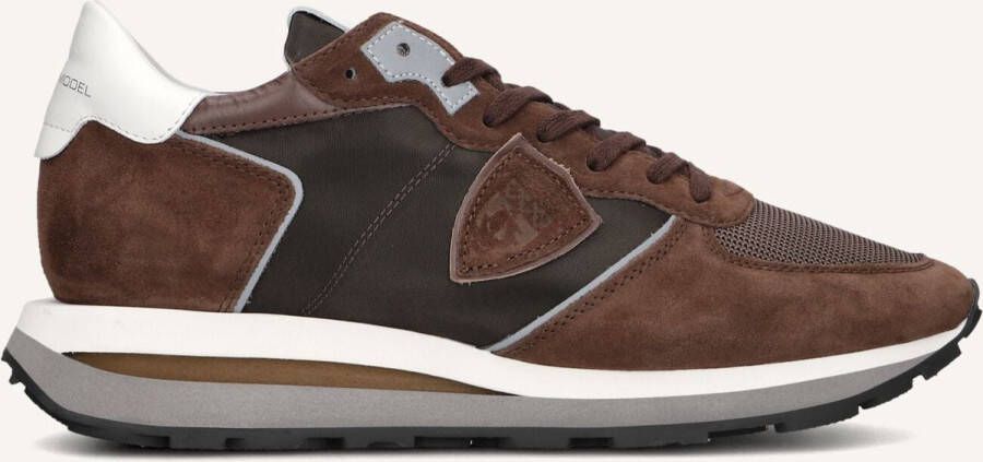 PHILIPPE MODEL Lage Sneakers Heren Tropez Haute Low Man Maat: 45 Materiaal: Leer Kleur: Bruin