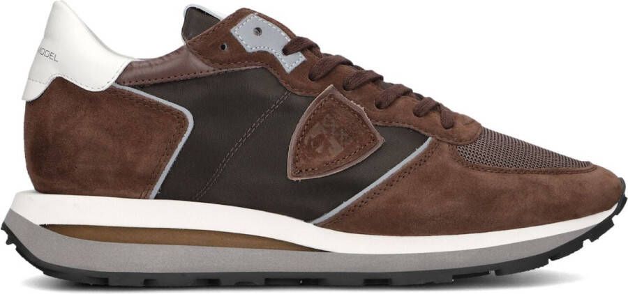 PHILIPPE MODEL Lage Sneakers Heren Tropez Haute Low Man Maat: 44 Materiaal: Leer Kleur: Bruin