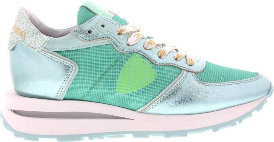 PHILIPPE MODEL Lage Sneakers Dames Tropez Haute Low Woman Maat: 36 Materiaal: Leer Kleur: Groen