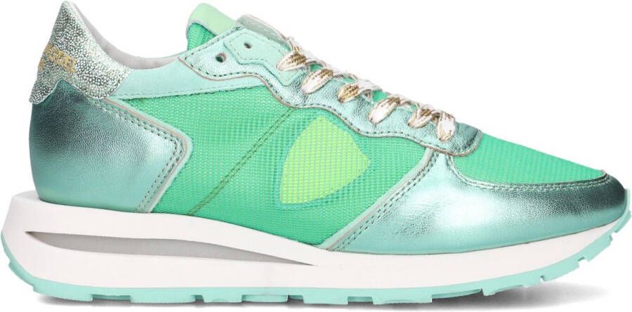 PHILIPPE MODEL Lage Sneakers Dames Tropez Haute Low Woman Maat: 36 Materiaal: Leer Kleur: Groen