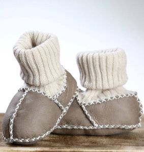Pialetti Baby slofjes Baby Schoentjes 100% leer Handgemaakt Sloffen Schapenleer Sokken Model Licht Bruin babyslofjes