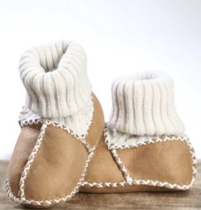 Pialetti Baby slofjes Baby Schoentjes 100% leer Handgemaakt Sloffen Schapenleer Sokken Model Bruin babyslofjes