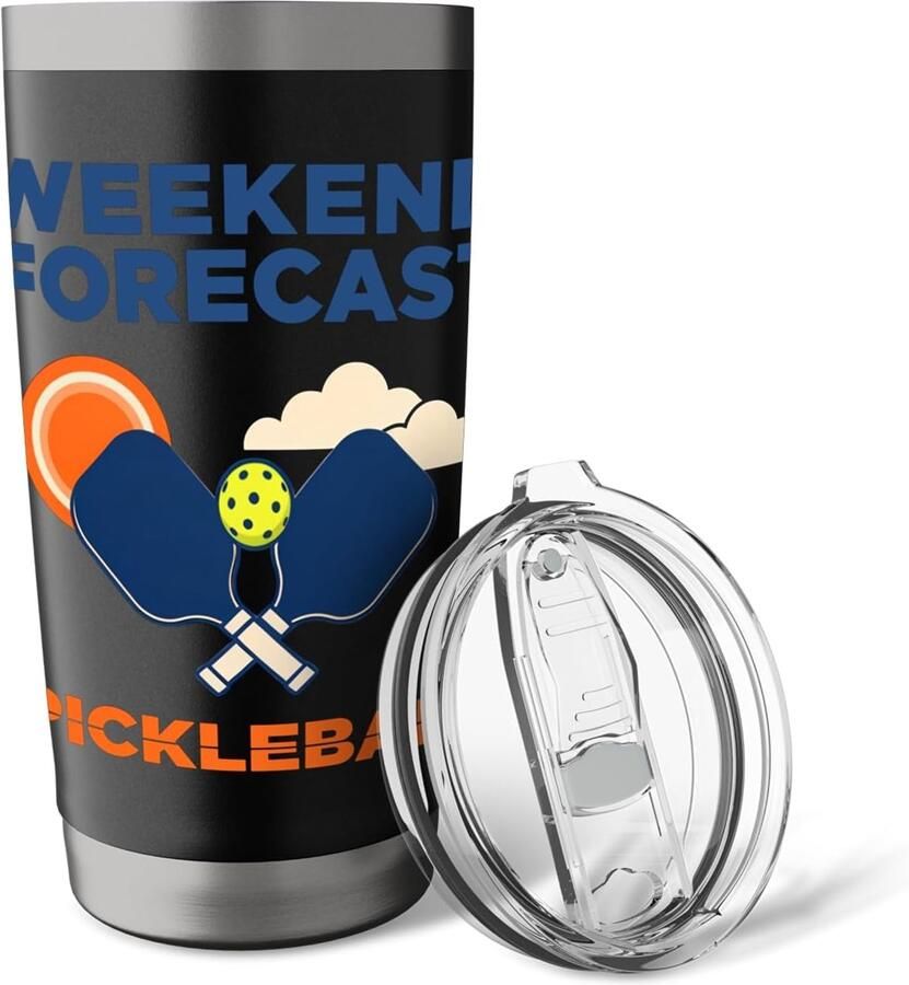 Pickleball Thermobeker dubbelwandig roestvrij staal
