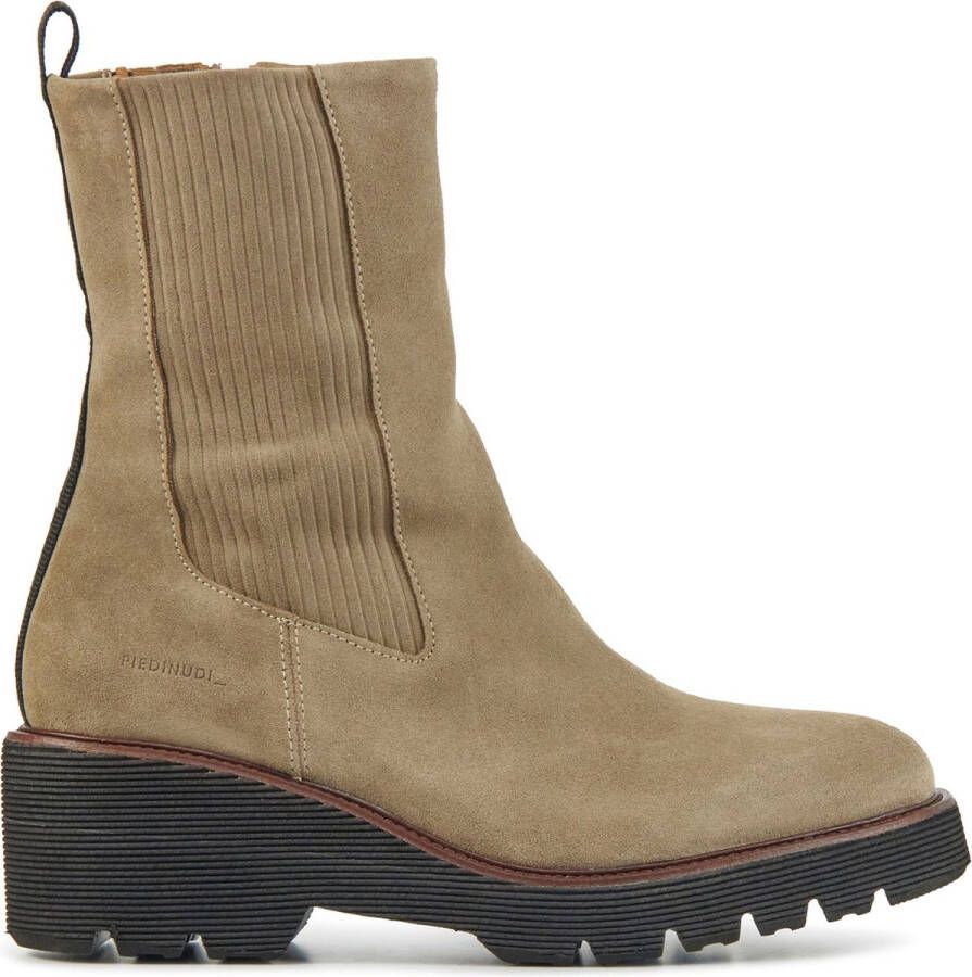 Piedi Nudi Chelsea boots Dames Laarzen Damesschoenen Suède 2556-04.09PN Beige