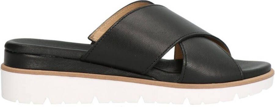 Piedi Nudi Kruisband Slipper Zwart Leer