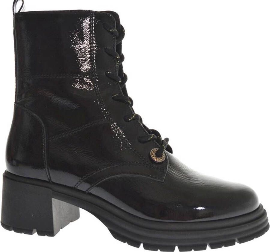 Piedi Nudi Manhattan 2 Lak Black Patent Dames Veterboot Zwart