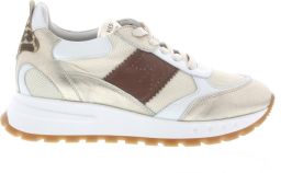Piedi Nudi Helen 03.01 Gold Leopard Sneakers Wit Goud Leer Dames H Wit Goud