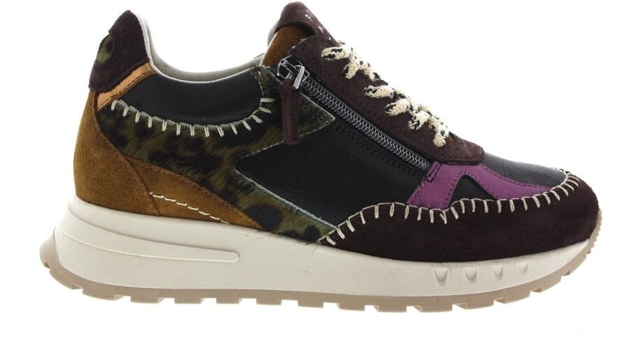 Piedi Nudi Dames Sneakers Karol Brown Leather Multi