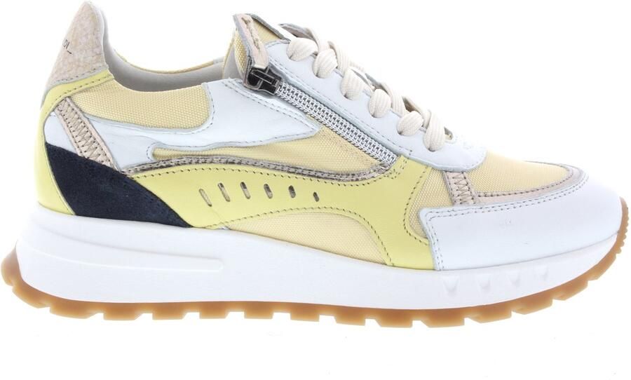 Piedi Nudi Dames Sneakers Mirren 04.02 White Yellow Wit