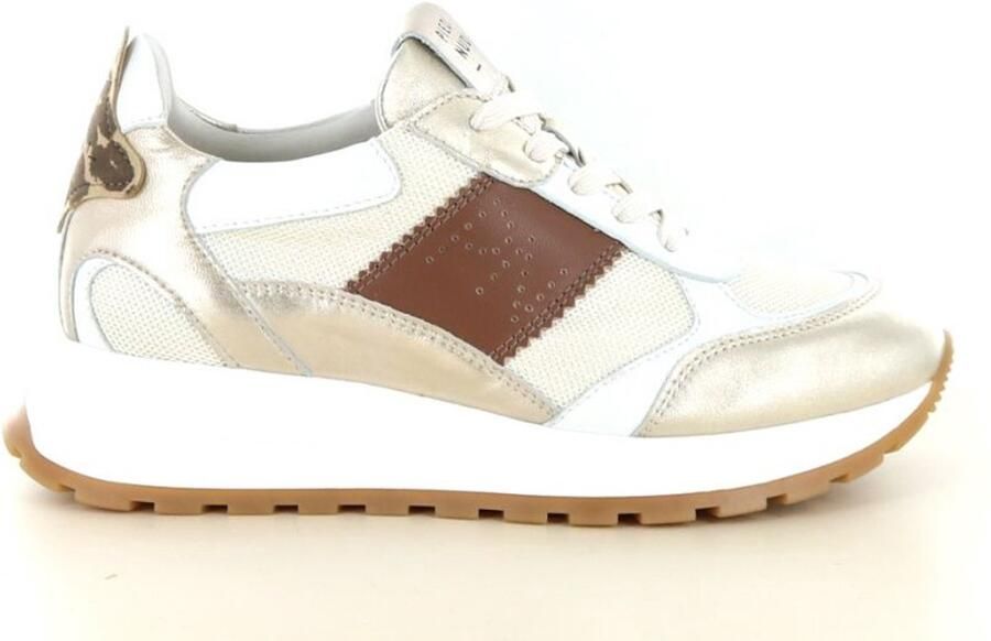 Piedi Nudi Helen 03.01 Gold Leopard Sneakers Wit Goud Leer Dames H Wit Goud - Foto 2