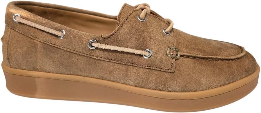 Piedi Nudi Porta 05.03 Biscuit Veterschoenen Bruin Suede Dames Breedtemaat H Bruin