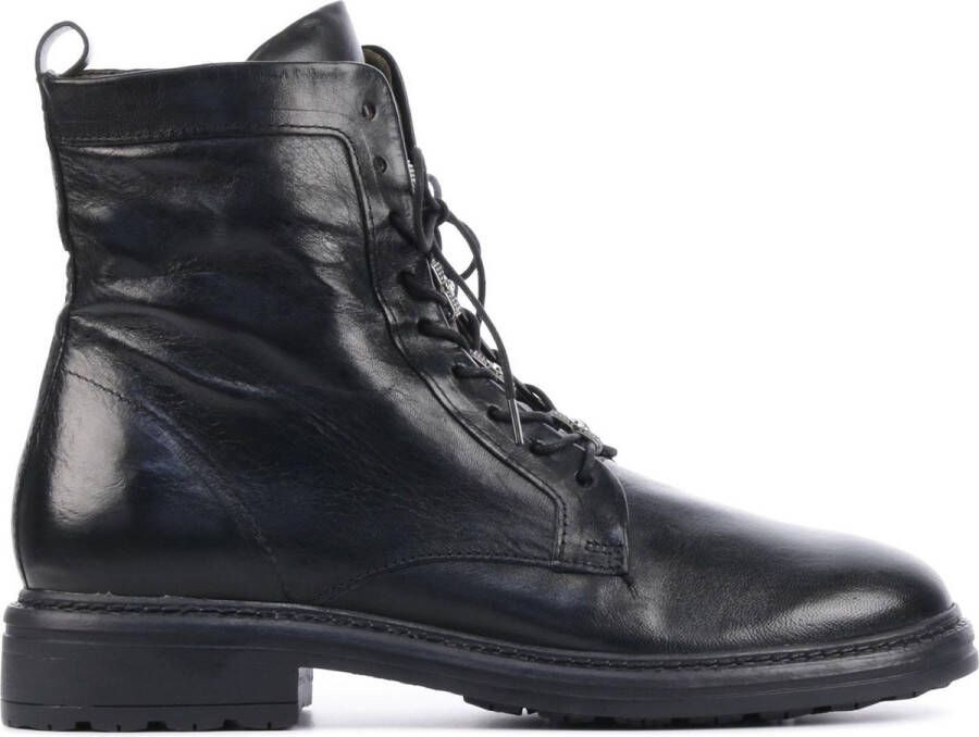 Piedi Nudi Vrouwen Leren Veterboots Laarzen Damesschoenen 514214-101PN Zwart