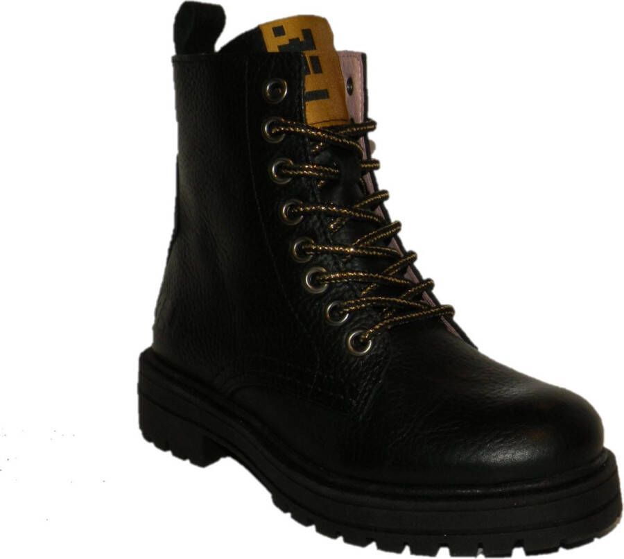 Piedro Lef Fire Boots Zwart Leer Wijdtemaat Standaard Schoenmaat